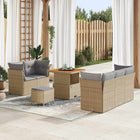 Tuin loungeset 8-delig beige lichtgrijs acaciahout