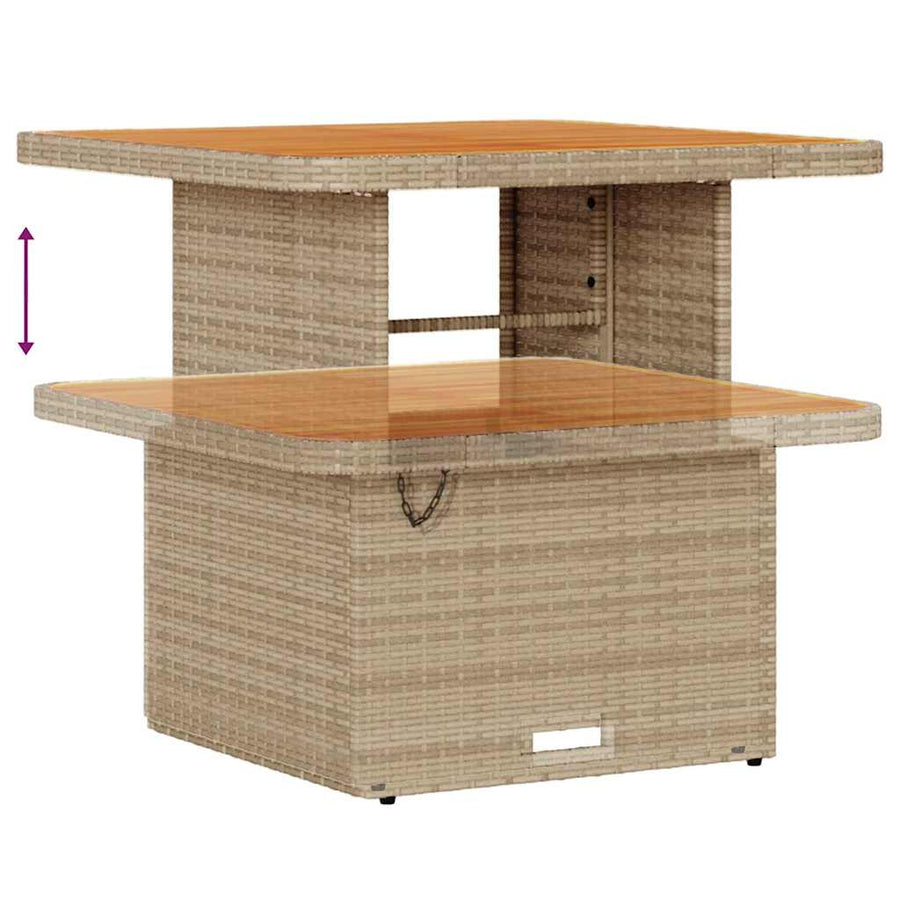 Tuin Sofa Set met kussen met opslag 8 pcs beige en lichtgrijs