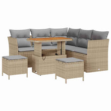 Tuin Sofa Set met kussen met opslag 8 pcs beige en lichtgrijs