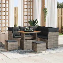 Tuin Sofa Set 8 pcs Grijs Poly riet en gepoedercoat staal
