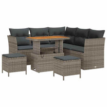 Tuin Sofa Set 8 pcs Grijs Poly riet en gepoedercoat staal