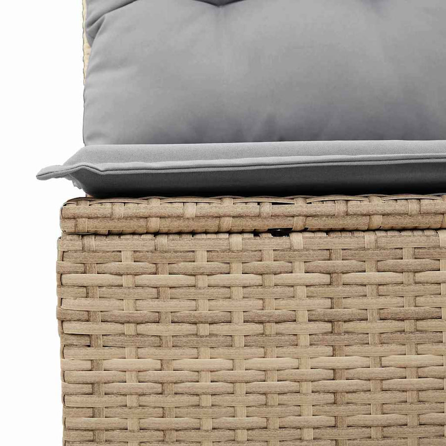 Tuin Sofa Set met kussen met opslag 9 pcs beige en lichtgrijs