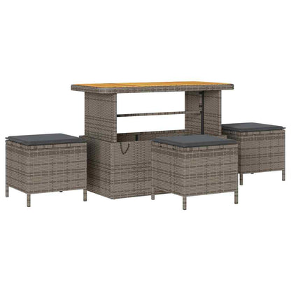 Tuin Sofa Set 9 pcs Grijs Poly riet en gepoedercoat staal