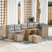 Loungeset 9-delig beige lichtgrijs 80x80x71 cm