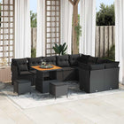 Tuinset 12-delig poly rattan acacia zwart