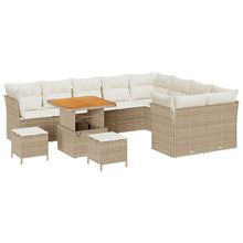 Tuin Sofa Set met kussen 12 pcs beige en crèmekleurig