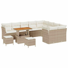 Tuin Sofa Set met kussen 12 pcs beige en crèmekleurig