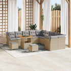 Garden Sofa Set 13 pcs Beige and Light Grey poly rattan