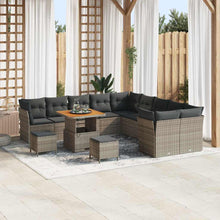 Tuin Sofa Set met kussen 13 pcs Grijs poly rattan