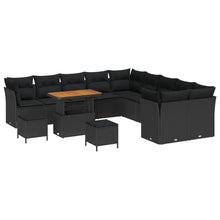 Tuin Sofa Set 13 pcs Zwart Poly rattan en gepoedercoat staal