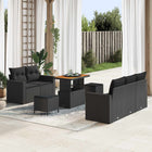 Garden Sofa Set with Cushions 8 pcs Black poly rattan
