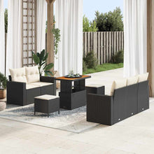 Tuin Sofa Set met kussen 8 pcs Zwart en Crème poly rattan