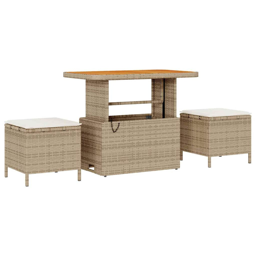Tuin Sofa Set met kussen 8 pcs Beige en Crème poly rattan