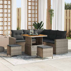Poly Rattan Garden Lounge Set with Cushions 9 pcs Grey
