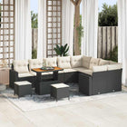 Garden Sofa Set with Cushions 13 pcs Black and Cream Poly Rattan