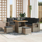 Poly Rattan Garden Lounge Set with Cushions 9 pcs Grey