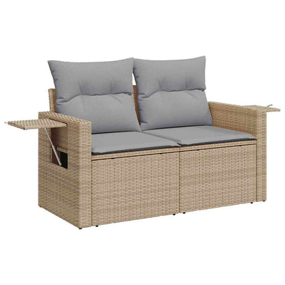 Tuinbankenset 11 pcs Beige en Licht Grijs poly rattan