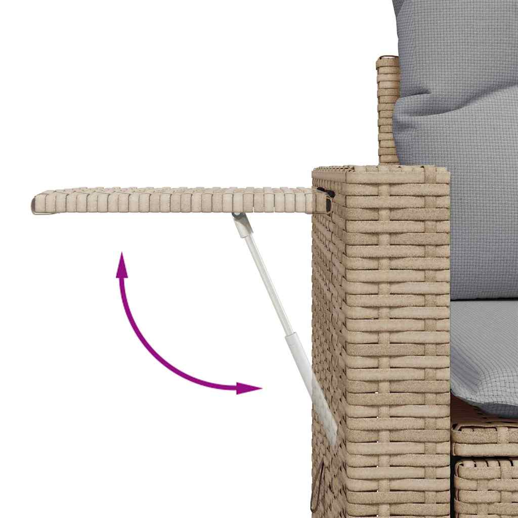 Tuinbankenset 11 pcs Beige en Licht Grijs poly rattan