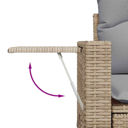 Tuinbankenset 11 pcs Beige en Licht Grijs poly rattan