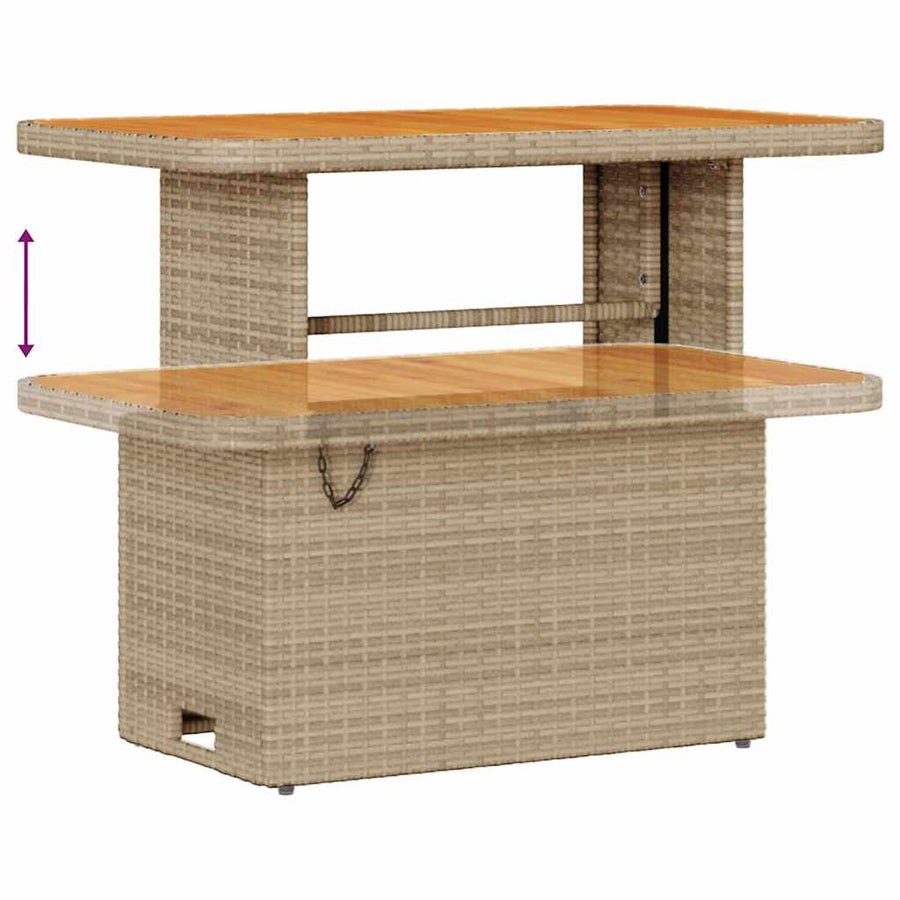 Tuin Sofa Set met kussen met opslag met kussen Beige en Crème 289 x 124 x 85 cm