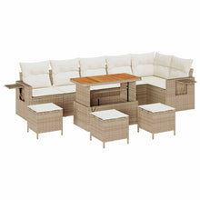 Tuinbankenset met kussen 12 pcs Beige en Crème poly rattan