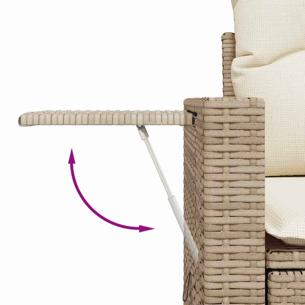 Tuinbankenset met kussen 12 pcs Beige en Crème poly rattan