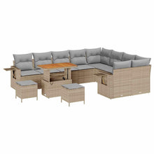 Tuinbankenset 12 pcs Beige en Licht Grijs poly rattan