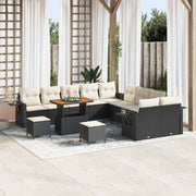 Tuinset poly rattan 13-delig zwart met opbergruimte