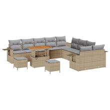 Tuin Sofa Set met kussen met opslag 13 pcs Beige poly rattan