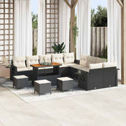 Tuinset poly rattan 14-delig zwart