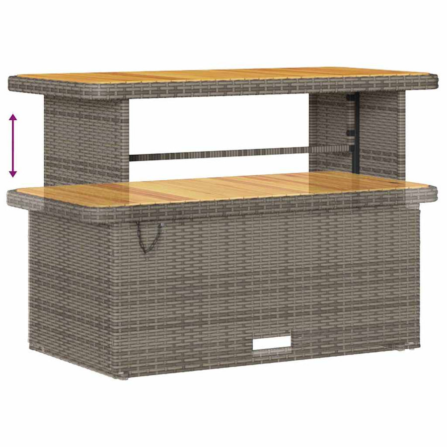 Tuin Sofa Set met kussen met opslag 14 pcs Grijs poly rattan