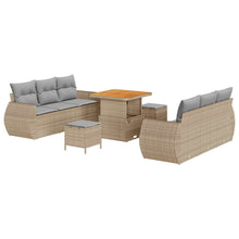 Tuin Sofa Set met kussen 9 pcs Beige en Licht Grijs poly rattan