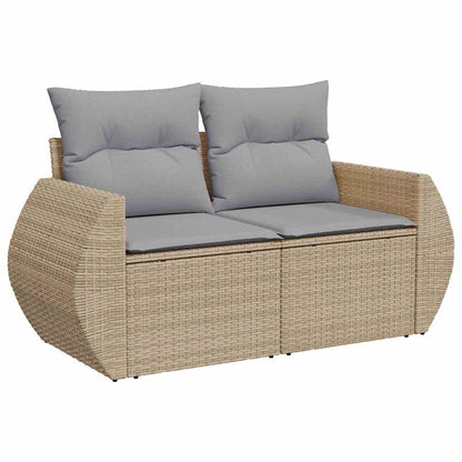 Tuin Sofa Set Met Kussen Met Opslag 9 Pcs 80 cm tafellengte beige en lichtgrijs