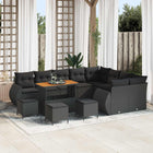 Garden Sofa Set with Cushion and Storage 13 pcs Black Poly Rattan