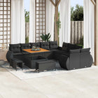 Garden Sofa Set 13 pcs Black Poly Rattan and Powder-Coated Steel