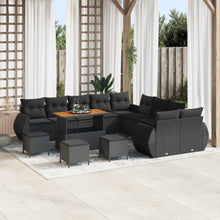 Tuin Sofa Set 14 pcs Zwart Poly rattan en gepoedercoat staal