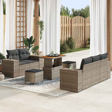 Tuin Sofa Set met kussen met opslag 8 pcs Grijs Poly Rattan
