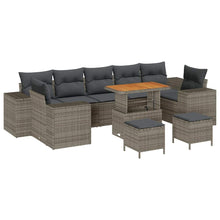 Tuin Sofa Set met kussen met opslag met kussen 10 pcs Grijs