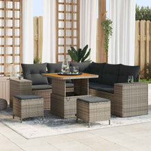 Tuin Sofa Set met kussen met opslag met kussen 8 pcs Grijs