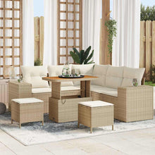 Tuin Sofa Set met kussen met opslag 8 pcs Beige en Crème