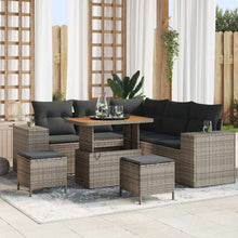 Tuin Sofa Set met kussen met opslag met kussen 8 pcs Grijs