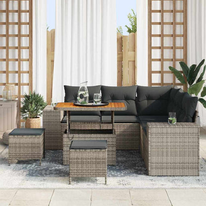 Tuin Sofa Set met kussen met opslag met kussen 8 pcs Grijs