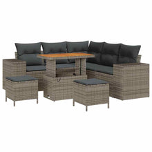 Tuin Sofa Set met kussen met opslag met kussen 8 pcs Grijs