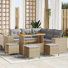 Garden Sofa Set with Cushions with Storage 9 pcs Beige and Light Gray