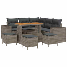 Tuin Sofa Set met kussen met opslag met kussen 9 pcs Grijs