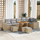 Loungeset 9-delig poly rattan lichtgrijs beige