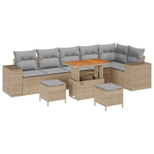 Tuin Sofa Set Met Kussen Met Opslag 9 Pcs En Licht Grijs 90 cm tafellengte Beige Lichtgrijs