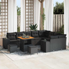 Garden Sofa Set with Cushions with Storage with Cushions 12 pcs Black