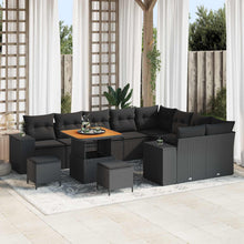 Tuin Sofa Set met kussen met opslag met kussen 12 pcs Zwart
