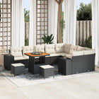 Garden Sofa Set with Cushions and Storage 12 pcs Black and Cream